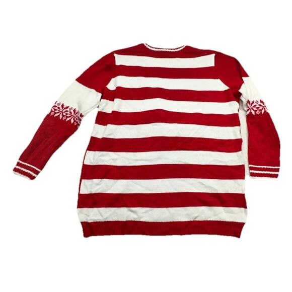 Holiday Time Womens 2X Christmas Sweater Penguin Felt Applique Red White - Picture 6 of 6